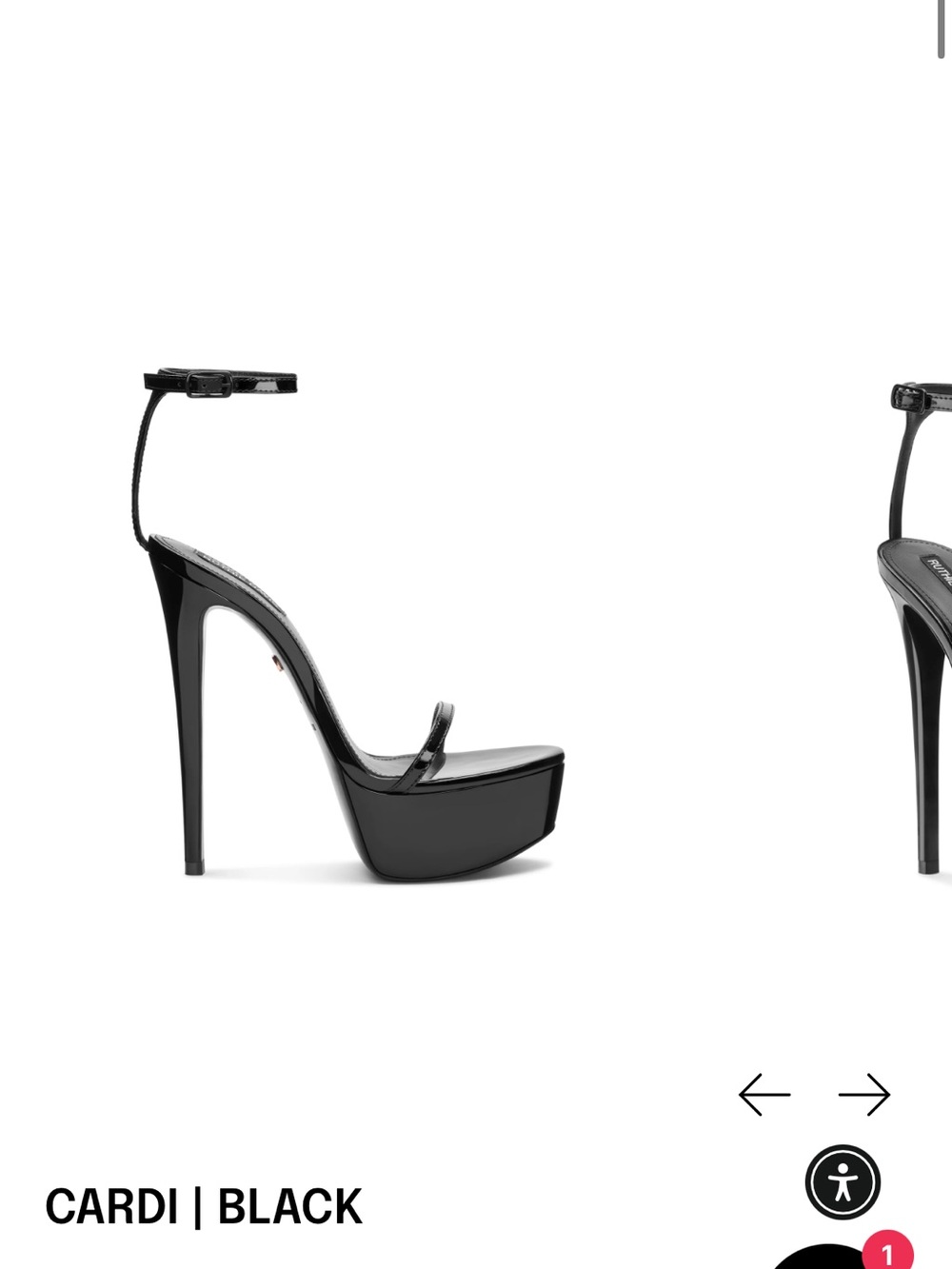 Ruthie Davis Black Patent Platform Ankle-Strap Sandal